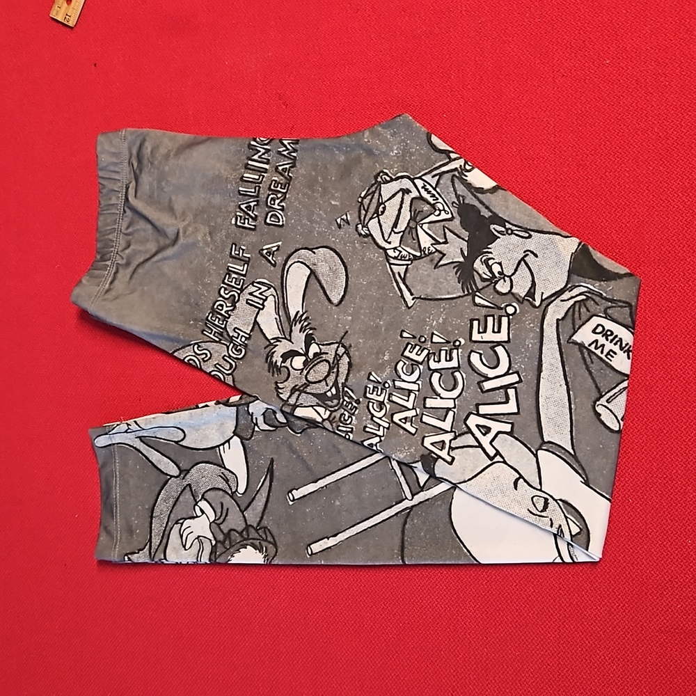 DISNEY Alice in Wonderland leggings Lrg READ BELOW SEE MEASUREMENTS women or kid